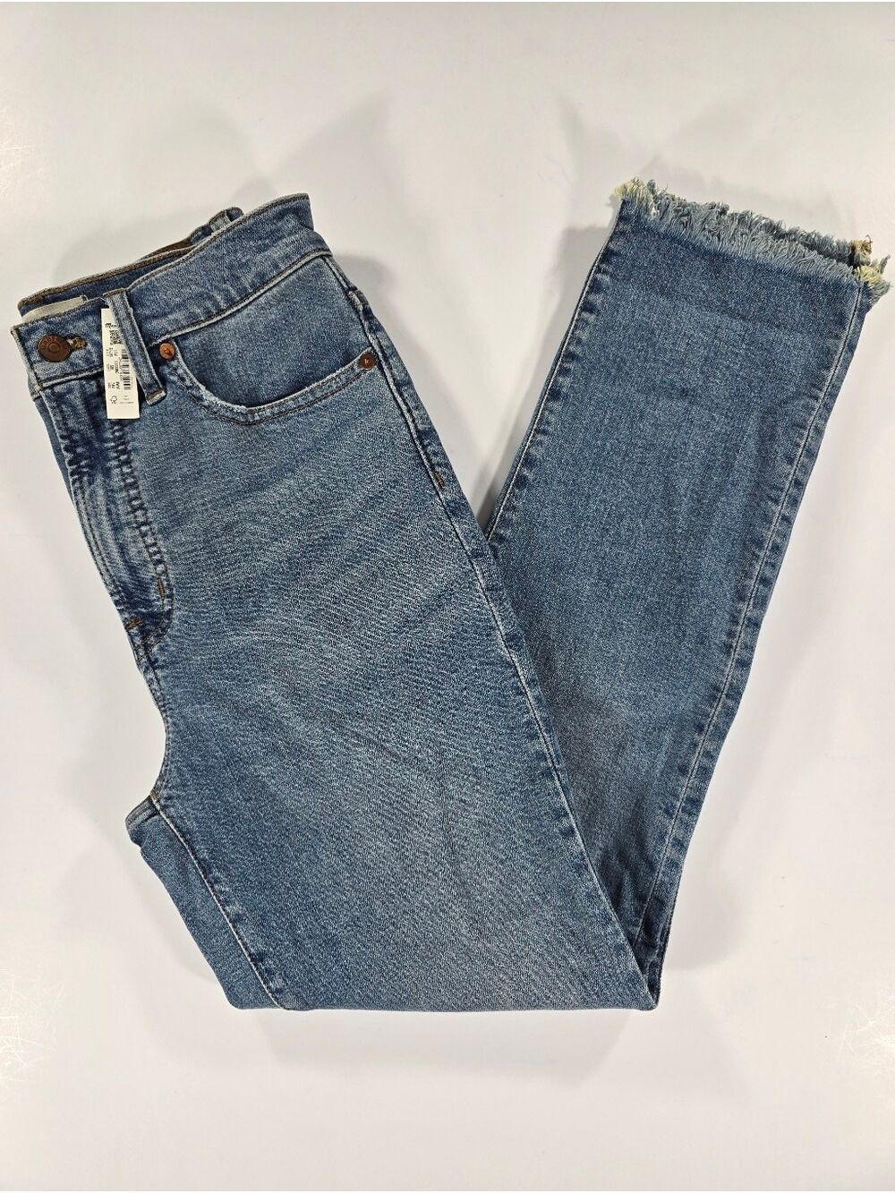 NEW Madewell The Perfect Vintage Jeans Raw Hem Stretch Ankle Medium Wash 26 NWT